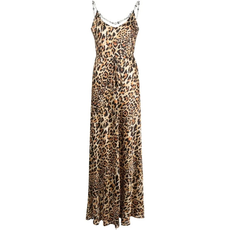 Długa sukienka w leopardzie Paco Rabanne