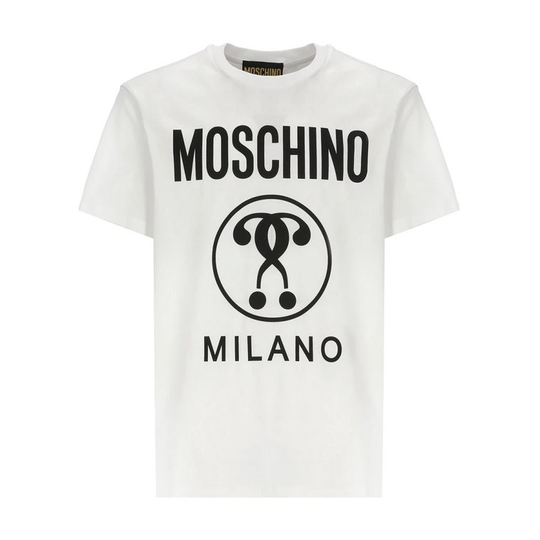 Biała Bawełniana Koszulka dla Mężczyzn Moschino
