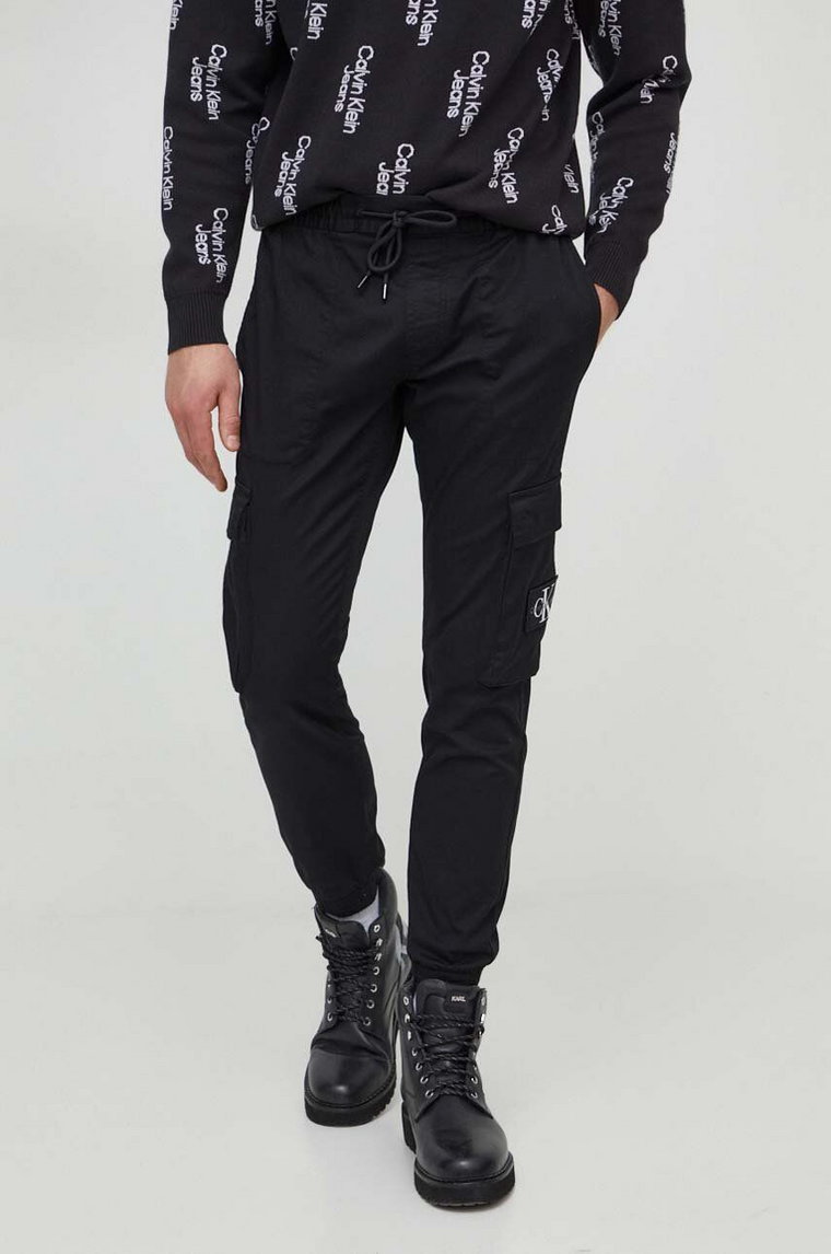 Calvin Klein Jeans spodnie męskie kolor czarny w fasonie cargo