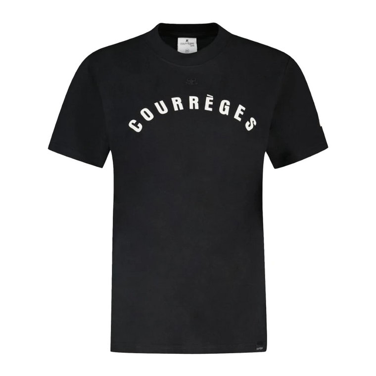 Czarna koszula z krótkim rękawem Courrèges