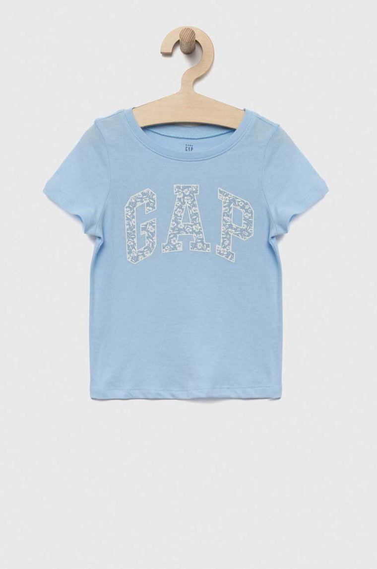 GAP t-shirt bawełniany dziecięcy kolor niebieski