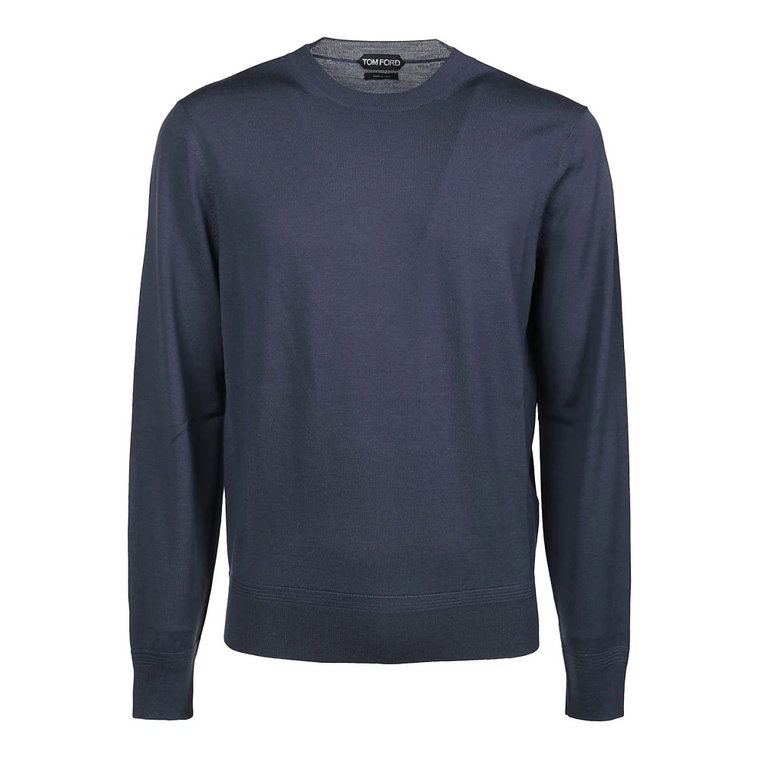 Niebieski Sweter z Merynosa dla Mężczyzn Tom Ford