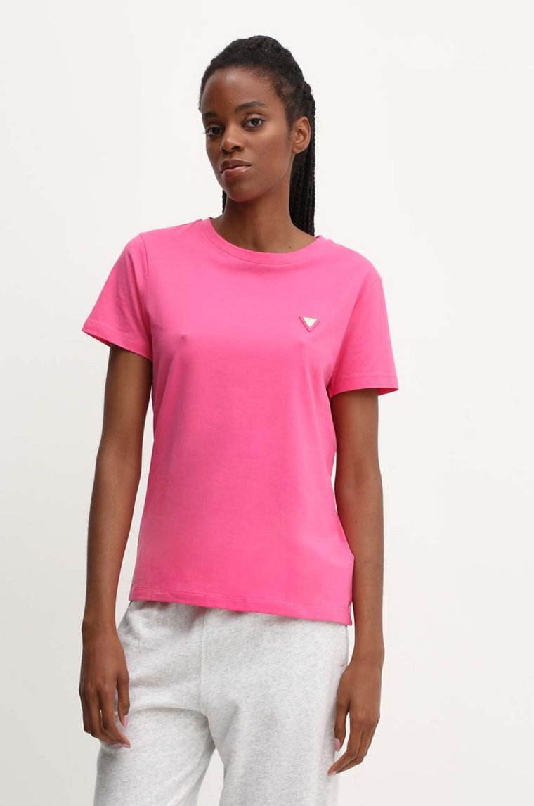 Guess t-shirt COLETTE damski kolor różowy V4YI09 J1314