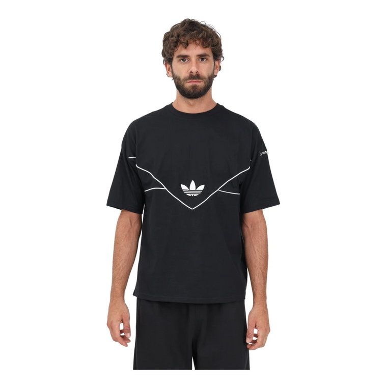 Czarna koszulka z geometrycznym wzorem dla mężczyzn Adidas Originals