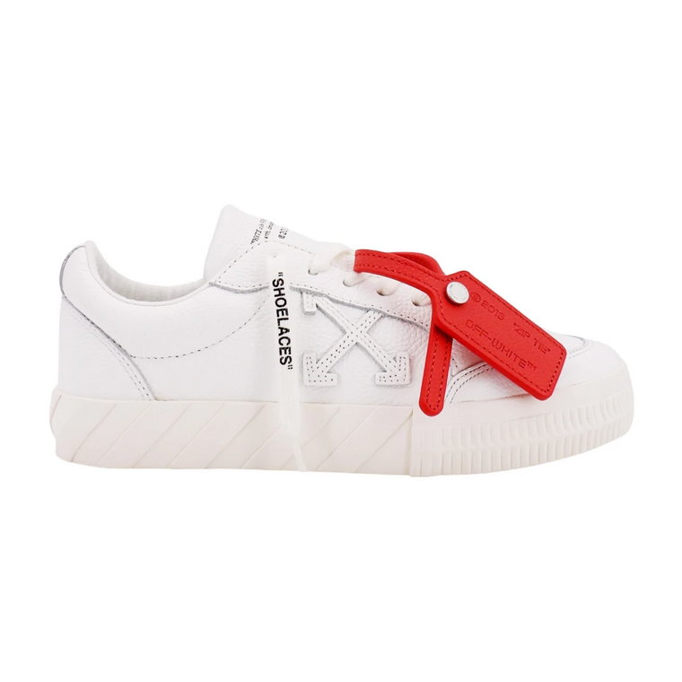 Białe Skórzane Buty na Sznurowadła Off White