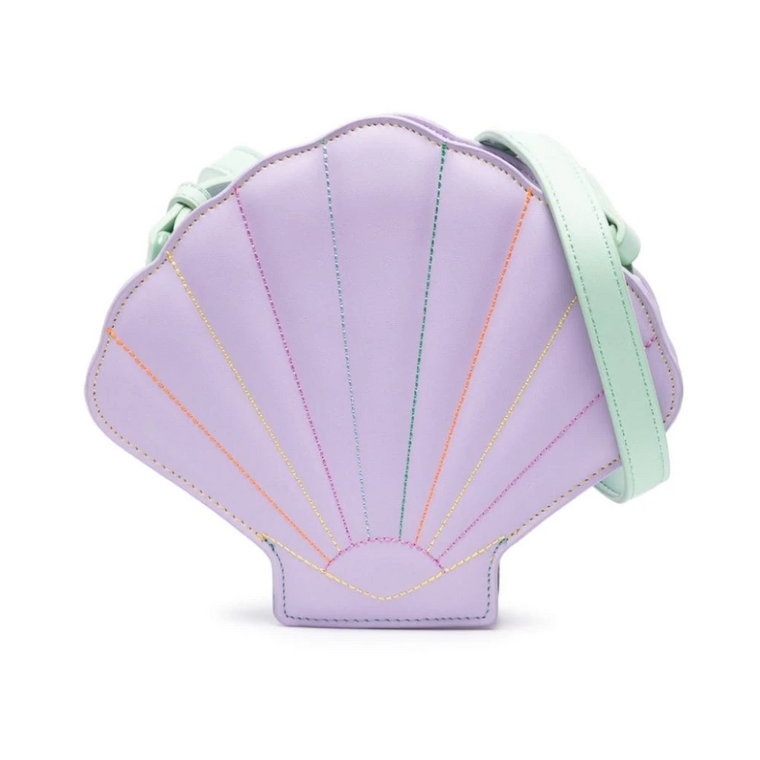 Torebka na ramię w kształcie muszli fioletowa Stella McCartney