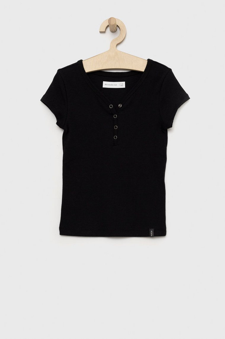 Abercrombie & Fitch t-shirt dziecięcy kolor czarny