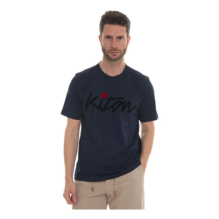 T-shirt z dużym logo z bawełny Kiton