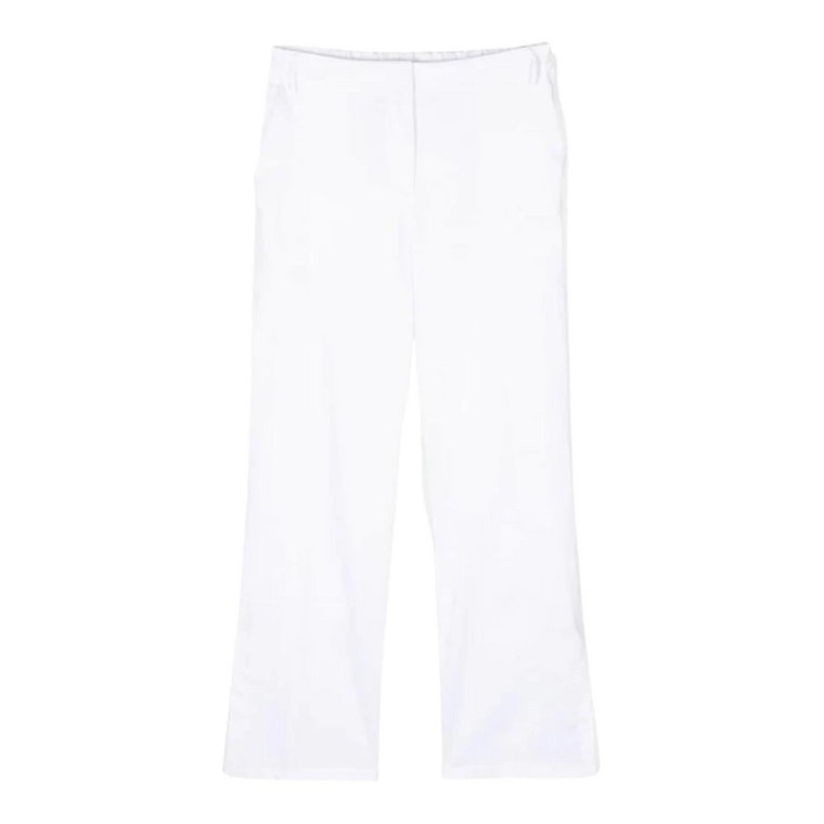 Białe spodnie z prostymi nogawkami Pinko