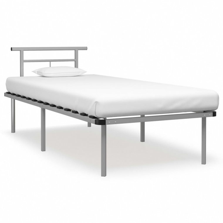 Rama łóżka, szara, metalowa, 90 x 200 cm kod: V-324822