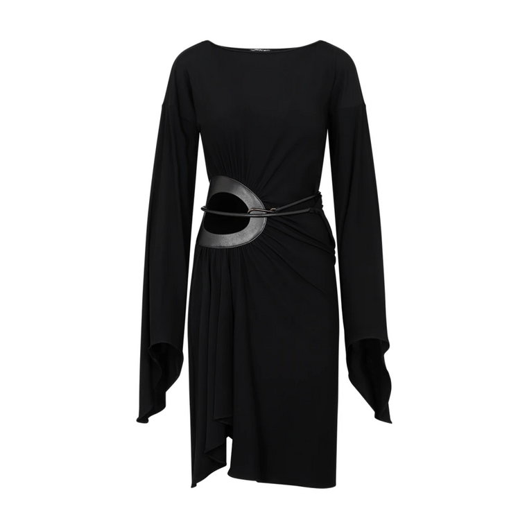 Czarna Asymetryczna Sukienka Wiskoza Tom Ford