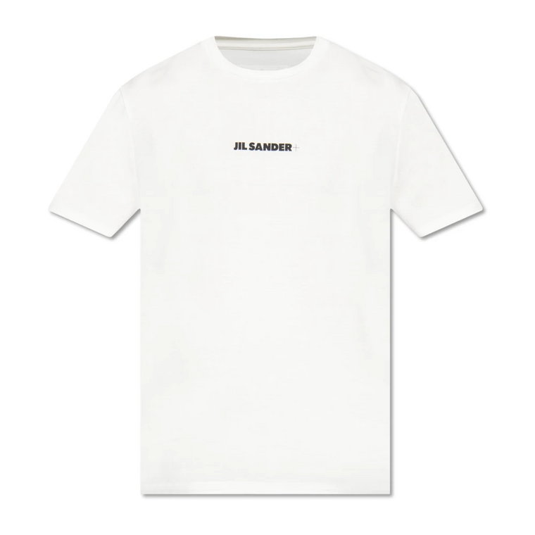 Bawełniany t-shirt z logo Jil Sander