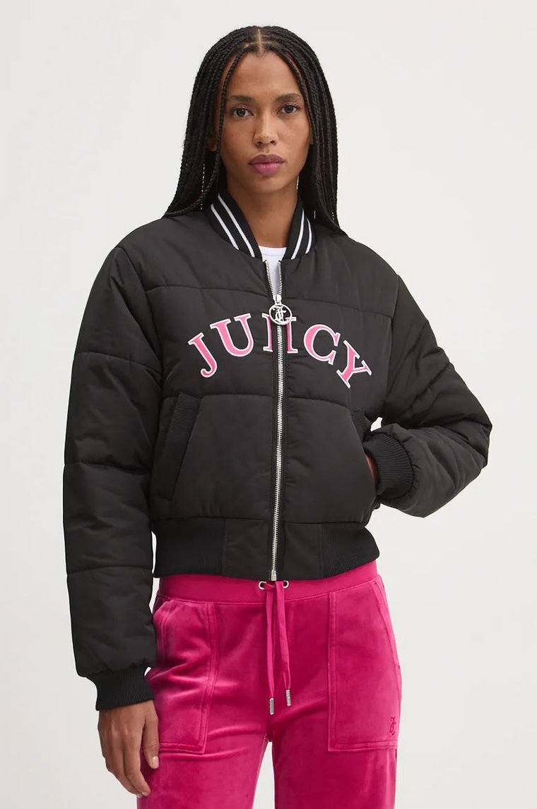 Juicy Couture kurtka bomber KELSEY PUFFER damski kolor czarny przejściowa JCOIJ224557