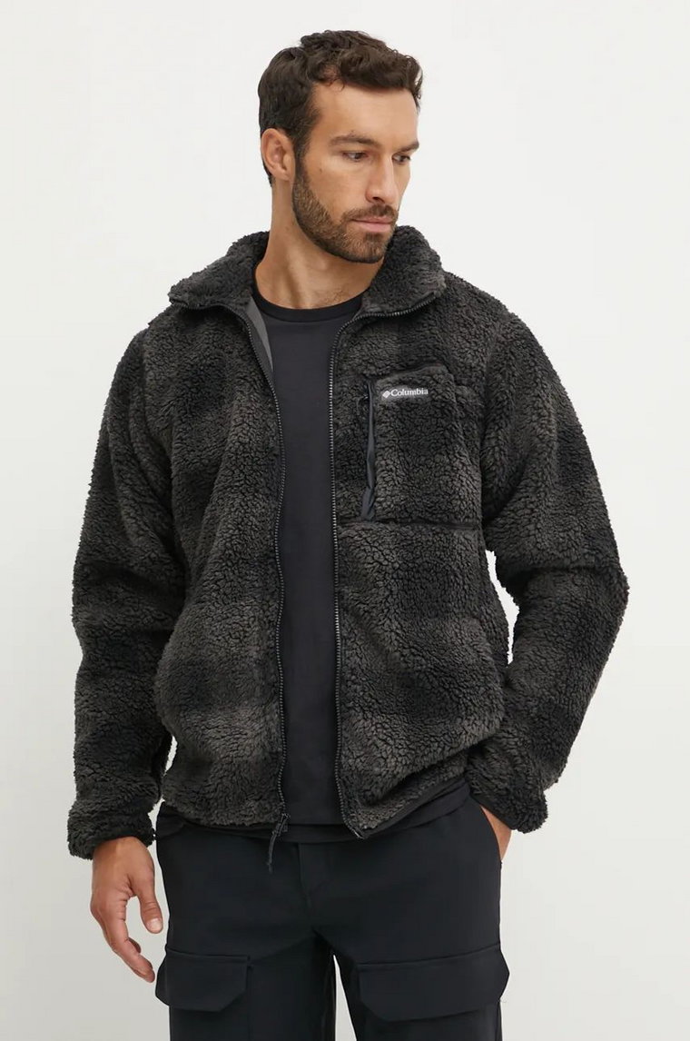 Columbia kurtka Winter Pass Printed Fleece męska kolor czarny przejściowa oversize 2097841