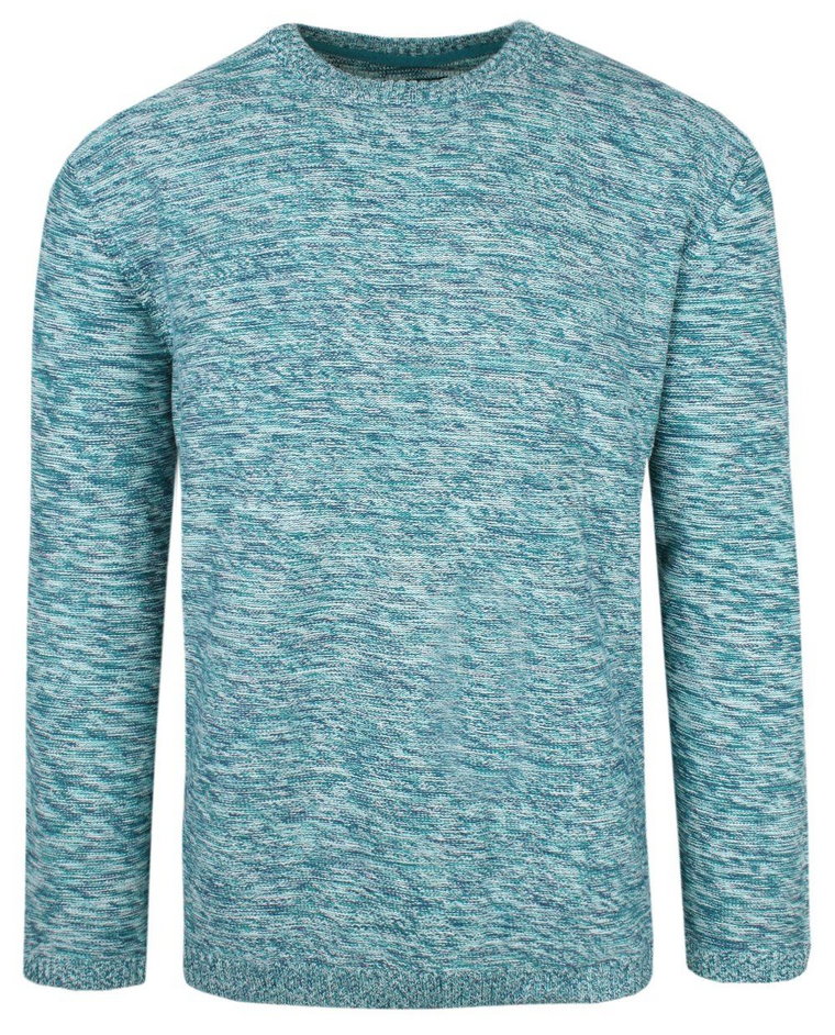 Oryginalny Sweter Męski Pioneer  Bawełna  Melanżowa Tkanina - Kolor Morski (Jasny)