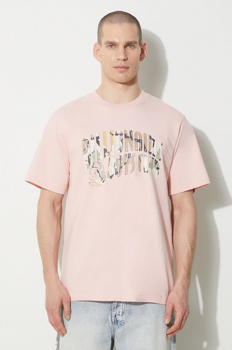 Billionaire Boys Club t-shirt bawełniany Camo Arch Logo męski kolor różowy z nadrukiem B24133