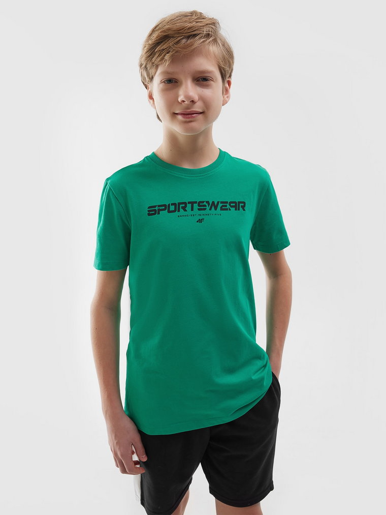 T-shirt z nadrukiem chłopięcy - zielony