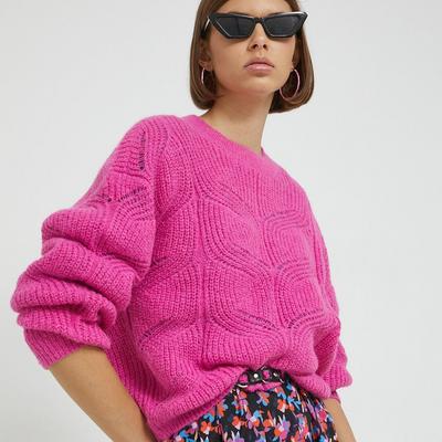 Pieces sweter damski kolor różowy