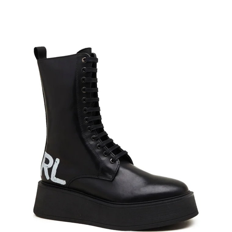 Karl Lagerfeld Skórzane botki ZEPHYR Hi Lace