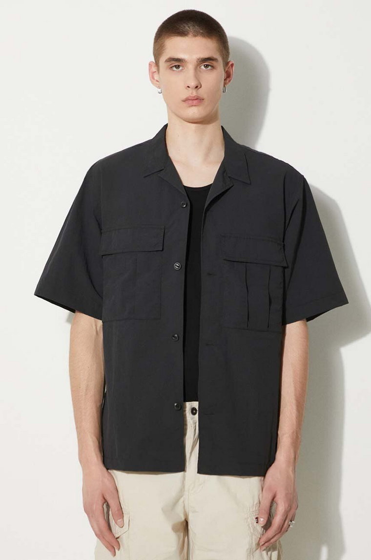 Carhartt WIP koszula S/S Evers Shirt męska kolor czarny regular I033022.89XX