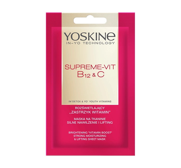 Yoskine Supreme Vit. B12, Vit. C Maska w płachcie