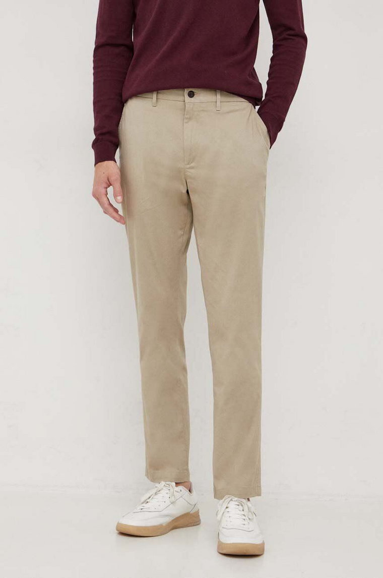 Tommy Hilfiger spodnie męskie kolor brązowy proste MW0MW33938