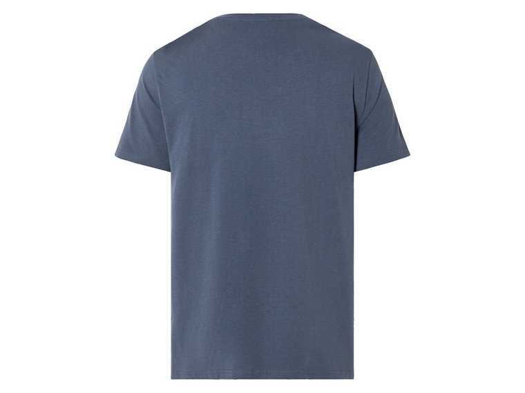 LIVERGY T-shirt męski bawełniany z nadrukiem (S (44/46), Niebieski)