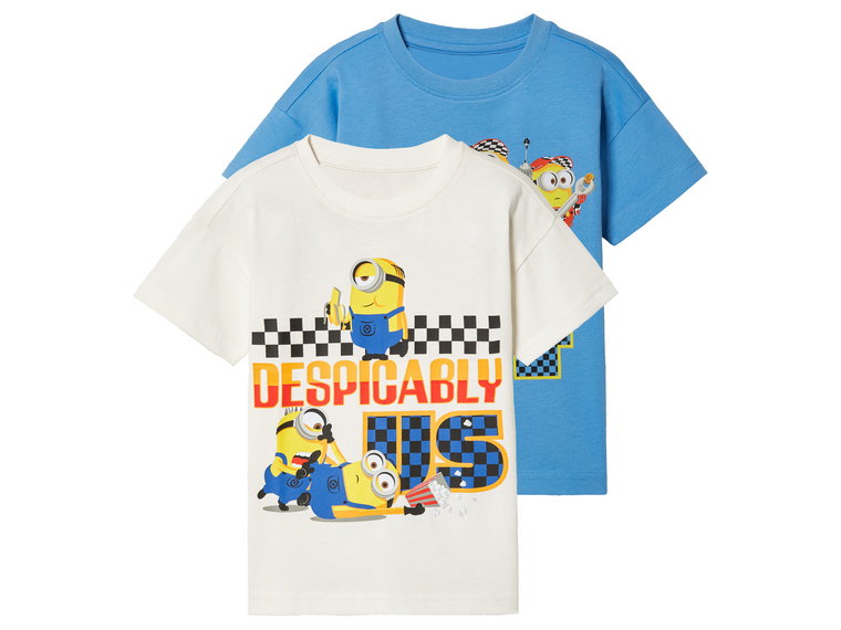 T-shirty dziecięce z postaciami z bajek, 2 sztuki (110/116, Wzór Minionki)