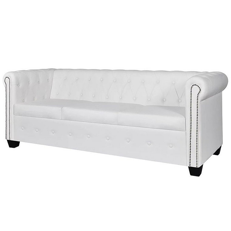 3-osobowa biała sofa w stylu Chesterfield - Charlotte 3Q