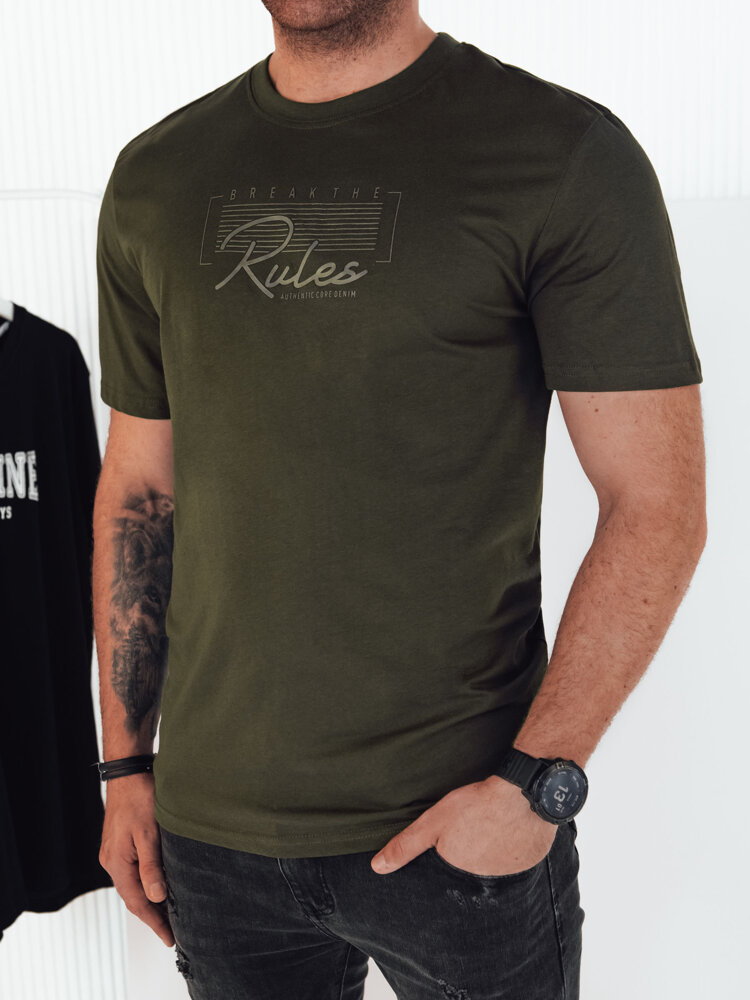 Koszulka męska z nadrukiem zielona Dstreet RX5410