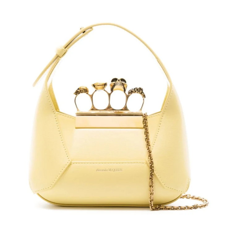 Żółta Jewelled Hobo Mini Torba Alexander McQueen