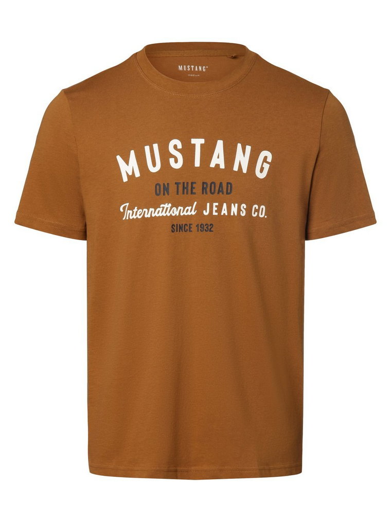 Mustang - T-shirt męski  Style Alex C, brązowy