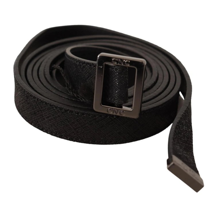 Black Leather Metal Buckle Waist Belt Costume National