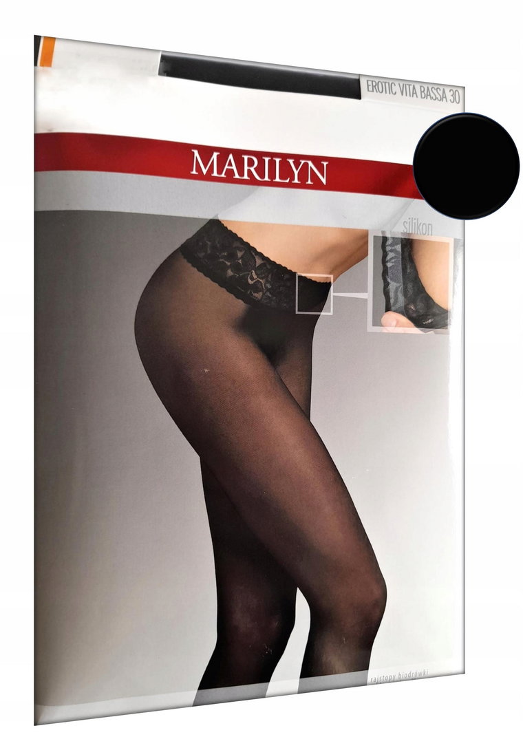 Rajstopy Marilyn Erotic Vita Bassa 30DEN Nero 2/S