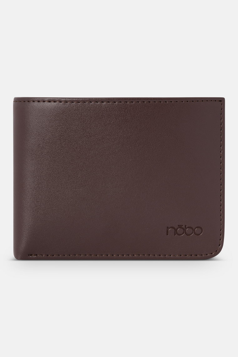 Płaski męski portfel skórzany Nobo brązowy