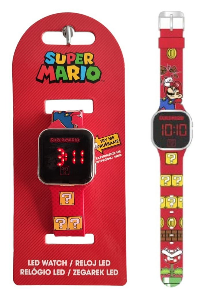 Zegarek Dziecięcy Na Rękę Cyfrowy Super Mario