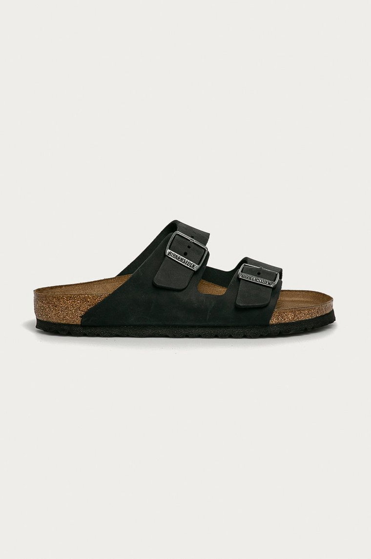 Birkenstock klapki nubukowe Arizona kolor czarny