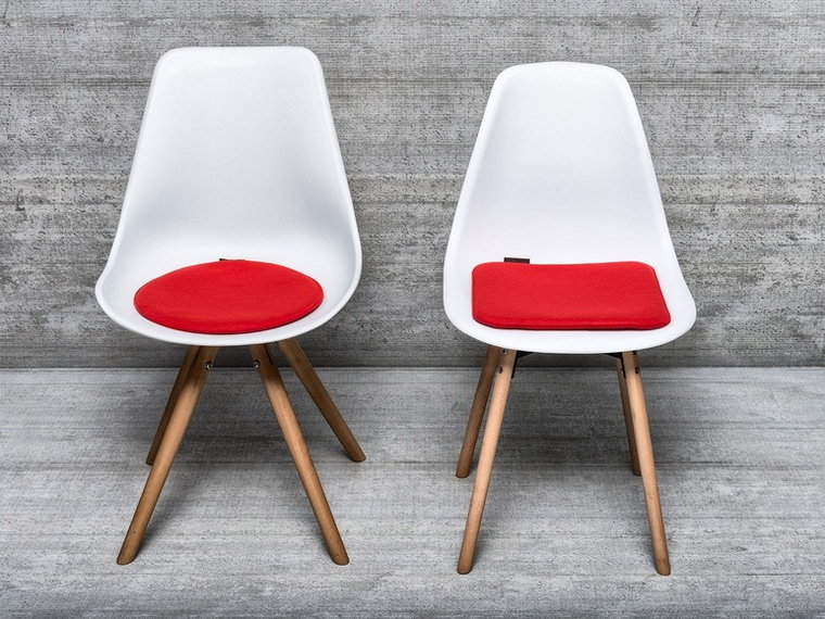 Komplet 4 poduszek na krzesło MAGMA Avaro (Czerwony, Okrągły)