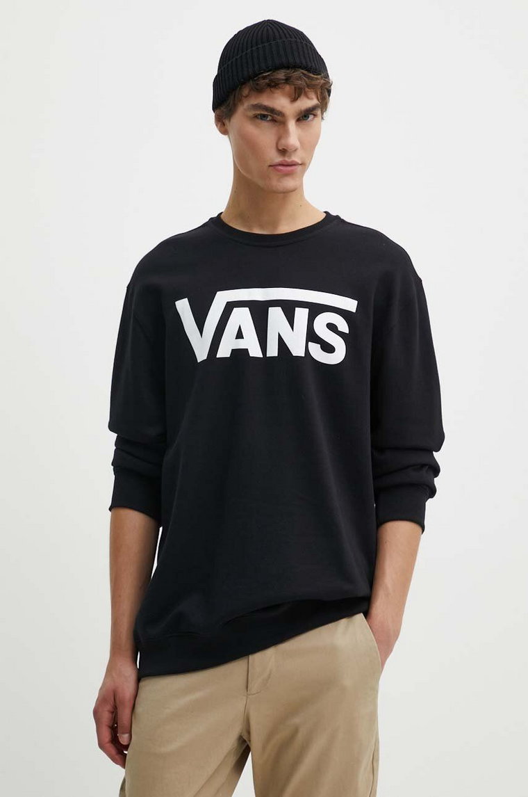 Vans bluza bawełniana męska kolor czarny z nadrukiem VN000JSFY281