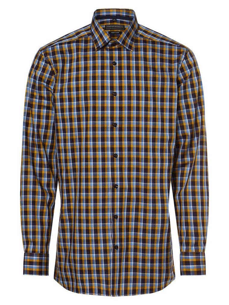 Finshley & Harding - Koszula męska, niebieski|żółty
