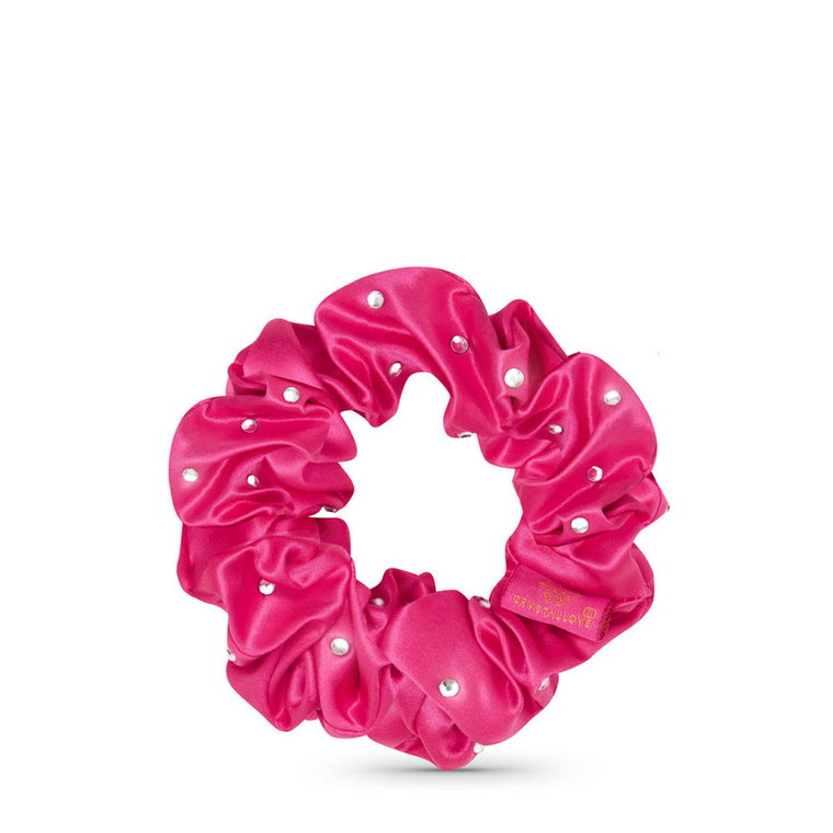Crystallove Silk Scrunchie Hot Pink