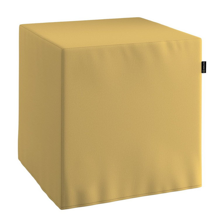 Pokrowiec na pufę kostke, zgaszony żółty, kostka 40 x 40 x 40 cm, Cotton Story