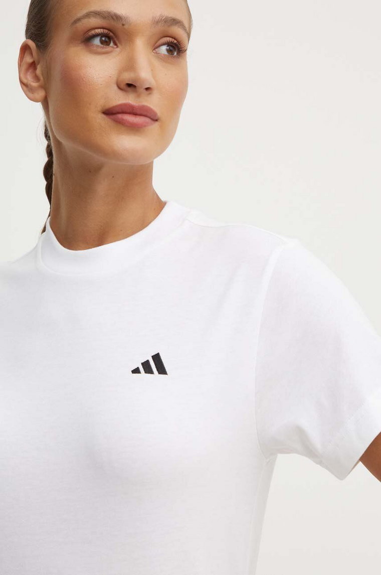 adidas t-shirt bawełniany Essentials damski kolor biały JH3693