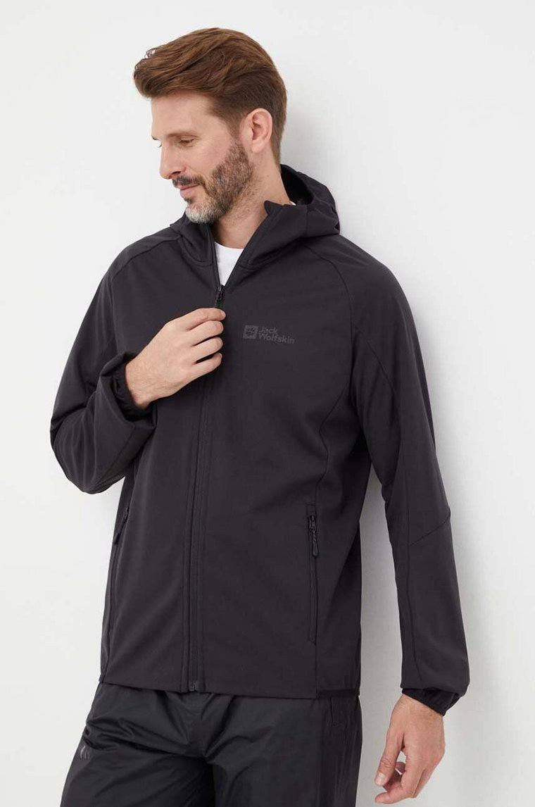 Jack Wolfskin kurtka outdoorowa Feldberg Hoody kolor czarny