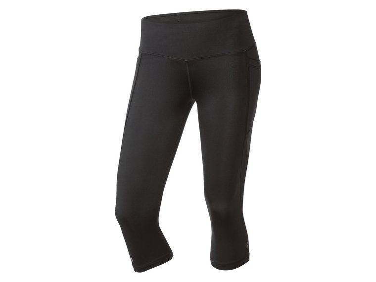 CRIVIT Legginsy damskie 3/4 do biegania (Czarny, S (36-38))