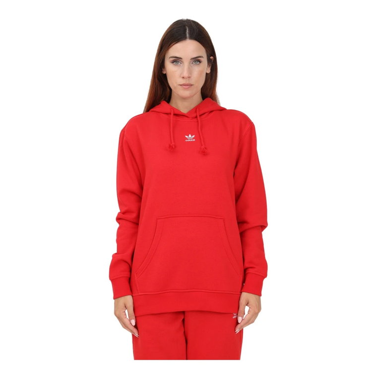 Czerwony bluza z kapturem - Adicolor Essentials Fleece Adidas Originals
