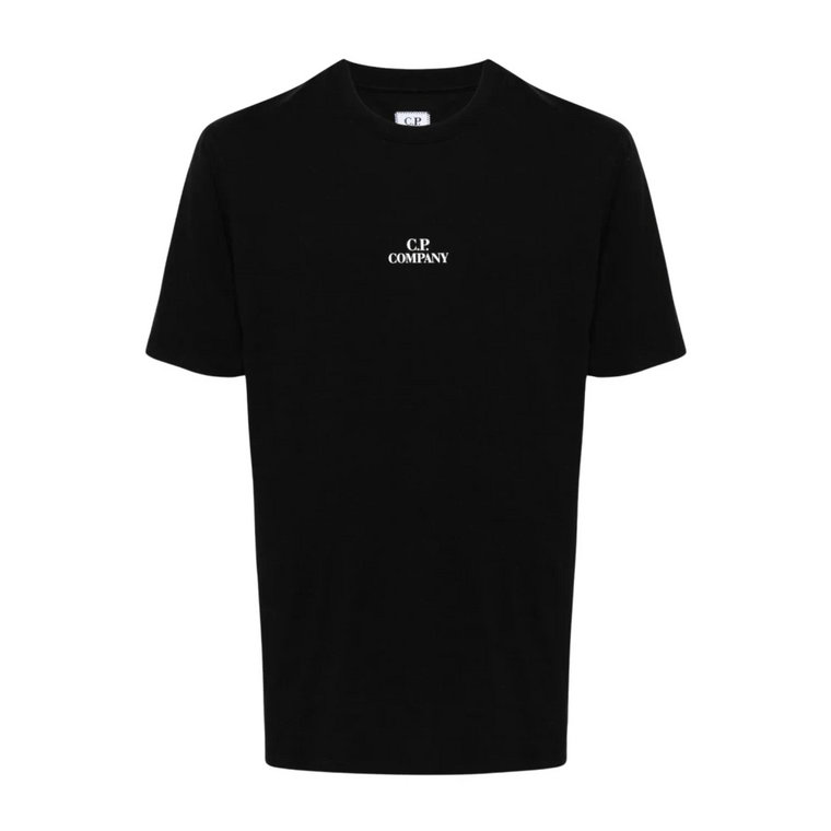 Czarna Bawełna Regular Fit T-Shirt C.p. Company