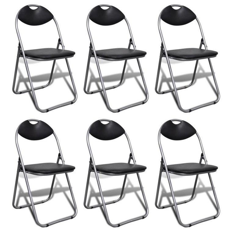Zestaw krzeseł vidaXL, czarny, 6 szt., 44x43x80,5 cm