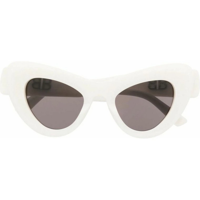 Stylowe białe okulary przeciwsłoneczne z acetatu Balenciaga