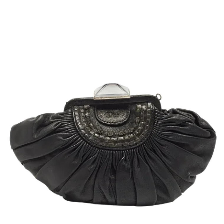 Pre-owned Leather clutches Dior Vintage